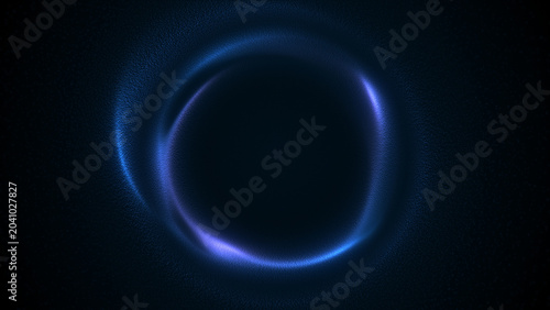 Bild auf Leinwand Cold Blue Particle Halo Sphere with Misty Plasma Aura, Soft Dust Wave Circulatio