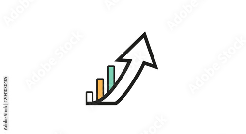 Obraz na płótnie Increasing Business Growth Chart Graph.