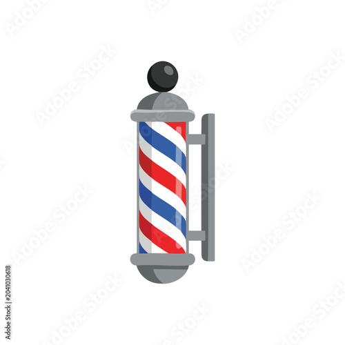 Classic red white blue barber pole sign.