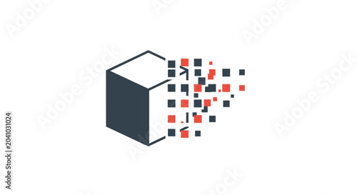 Fotografija Colorful cubes coming out box.