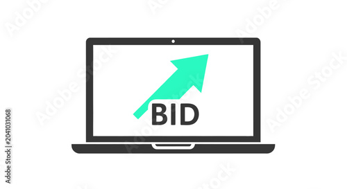 Foto Laptop with Bid and Arrow.