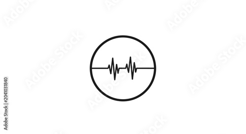 Tablou pe pânză Sound wave symbol in circle.