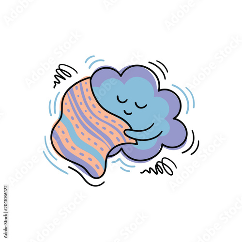 Cute Sleeping Cloud Hugging Cozy Blanket.