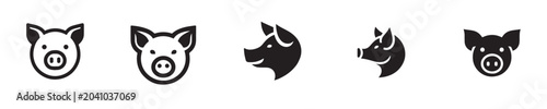 pig head vector with silhouette style