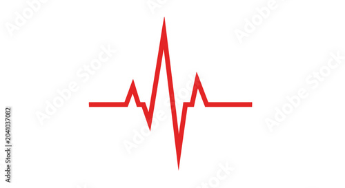 Billede på lærred A 3d medical illustration of a red heart beat graph on a business ecg chart symb