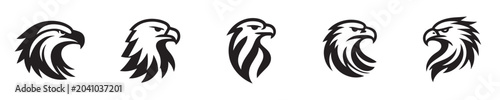 eagle head vector with silhouette style