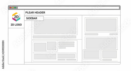 Bild auf Leinwand Wireframe design with 3D logo.