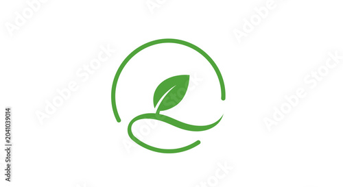 Green leaf logo eco symbol.
