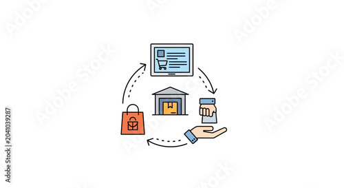 Hand holding digital house with icons.