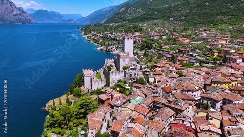 View of Malcesine on the shore of Lake Garda, Italy