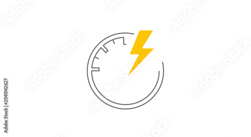 Cuadro en lienzo Electricity meter with lightning bolt symbol.