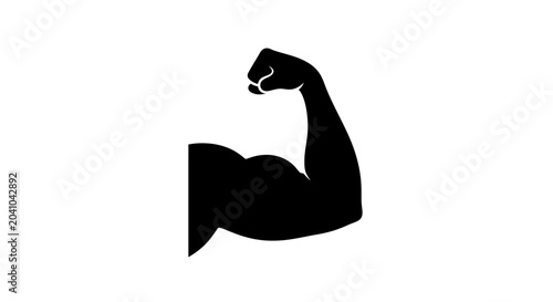 Bild auf Leinwand Flexed Arm Silhouette Strong Muscle.