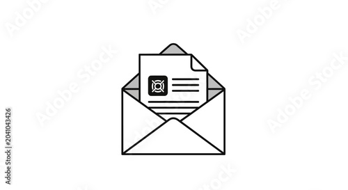 Quadro em tela Envelope with letter inside mailbox.
