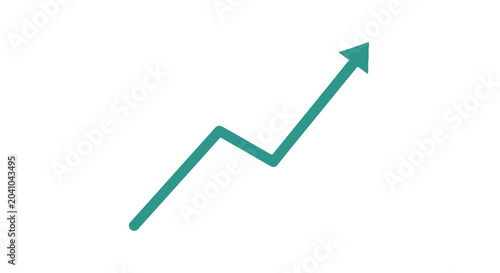 Tableau sur toile Green Arrow Graph Growing Upward Trend.