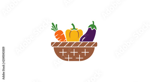 Billede på lærred Fresh vegetables in a basket.