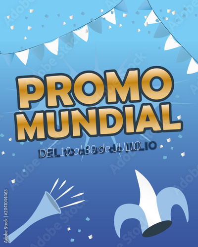 Posteo para redes PROMO MUNDIAL bubucela y gorro de argentina