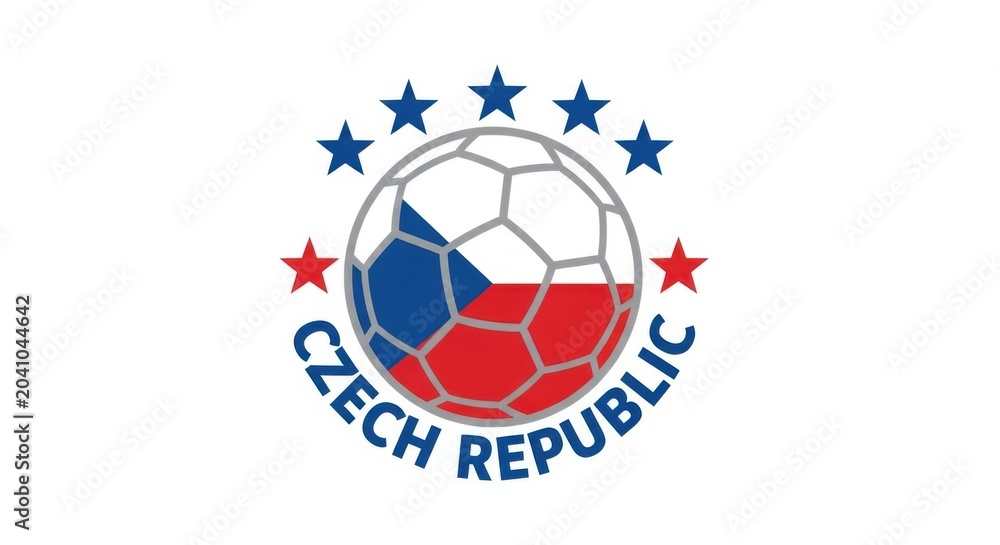 Obraz premium Czech republic national football team logo isolated on white background