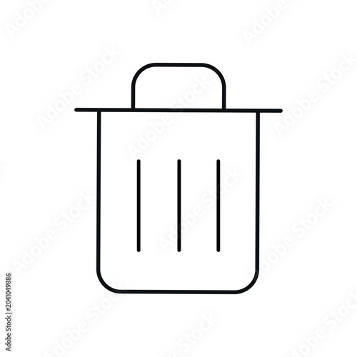 Canvastavla trash bin line icon waste garbage discard recycle delete symbol sign art graphic