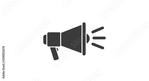 Tableau sur toile Black megaphone icon with sound waves.