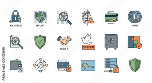 Foto Security icons and symbols collection.