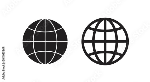 Foto globes with grid lines flat icon earth