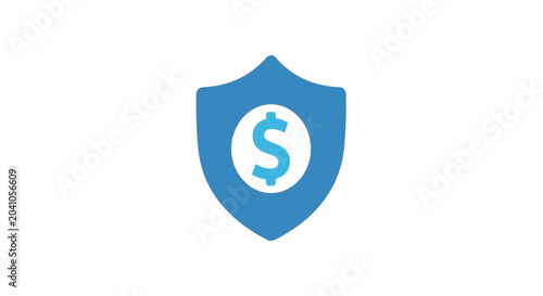 Quadro em tela Blue shield with dollar sign icon.