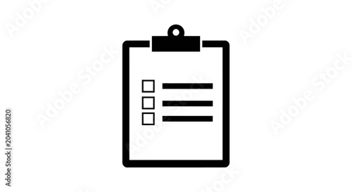 Black and white clipboard icon.