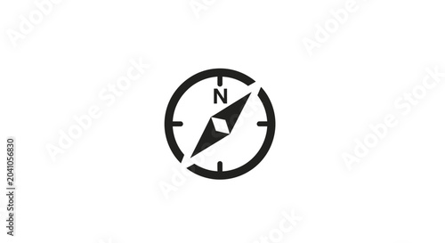 Bild auf Leinwand Black and white compass navigation tool.