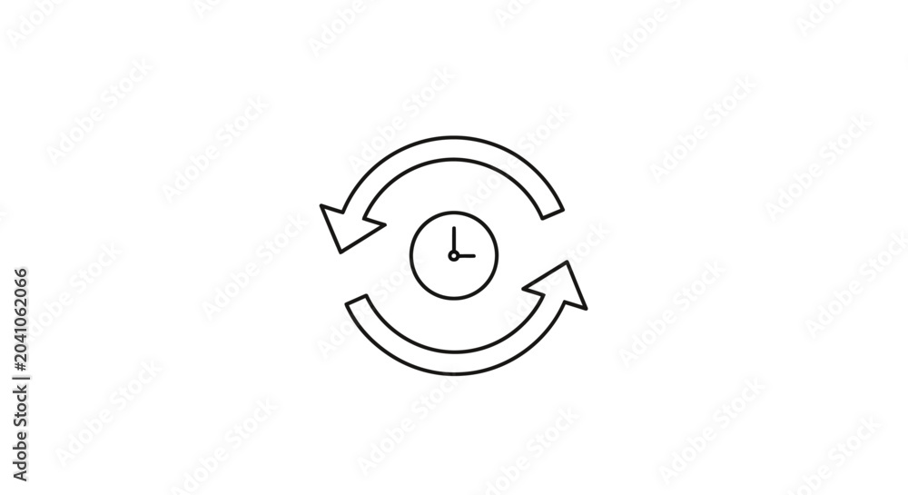 Foto Clock with circular arrows symbol.