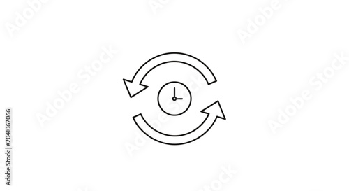 Konstfotografi Clock with circular arrows symbol.