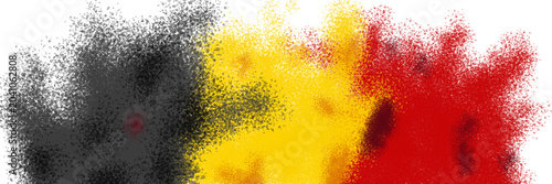 Abstract Belgium Flag Powder Splash Background – Black Yellow Red Patriotic Texture Design