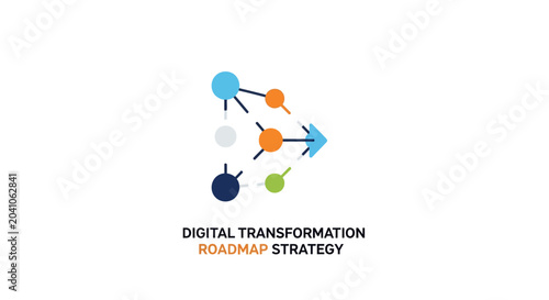 Digital transformation strategy roadmap infographic template.