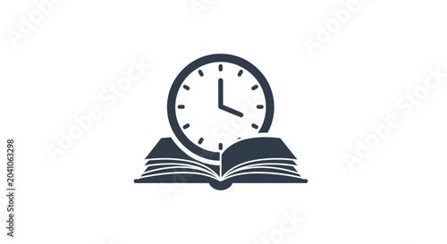 Obraz na płótnie Clock on top of open book.