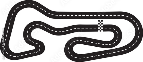 Foto Racing Track Top View Icon – Go Kart Circuit and Motorsport Race Course Vector