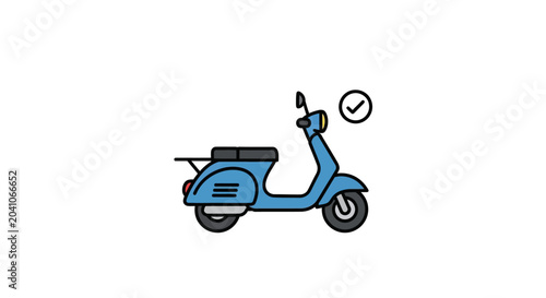 Blue scooter with black seat.