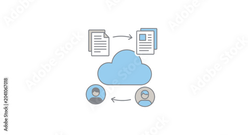 Cloud computing data transfer symbol.