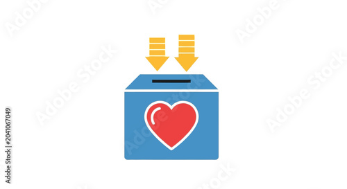 Schilderij op canvas Donation box with heart symbol.