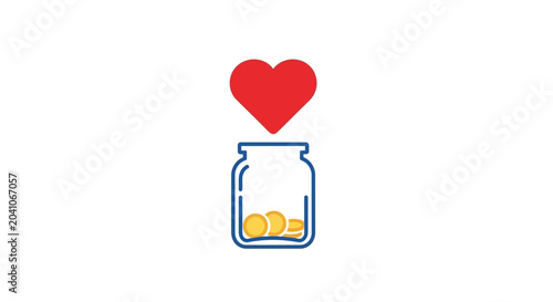 Donation Jar with Heart Symbol.