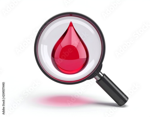 Blood Drop Magnified - A Close-Up Examination of Lifes Essence.