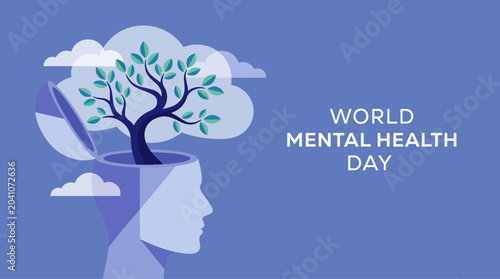 Mental Health Awareness Vector Background World Mental Health Day