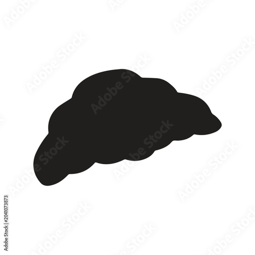 Canvas Print Black silhouette graphic icon of a flaky french croissant pastry with croissant