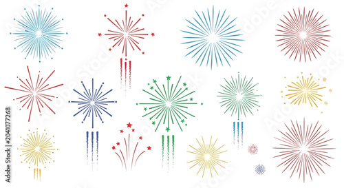 Colorful fireworks exploding in air.