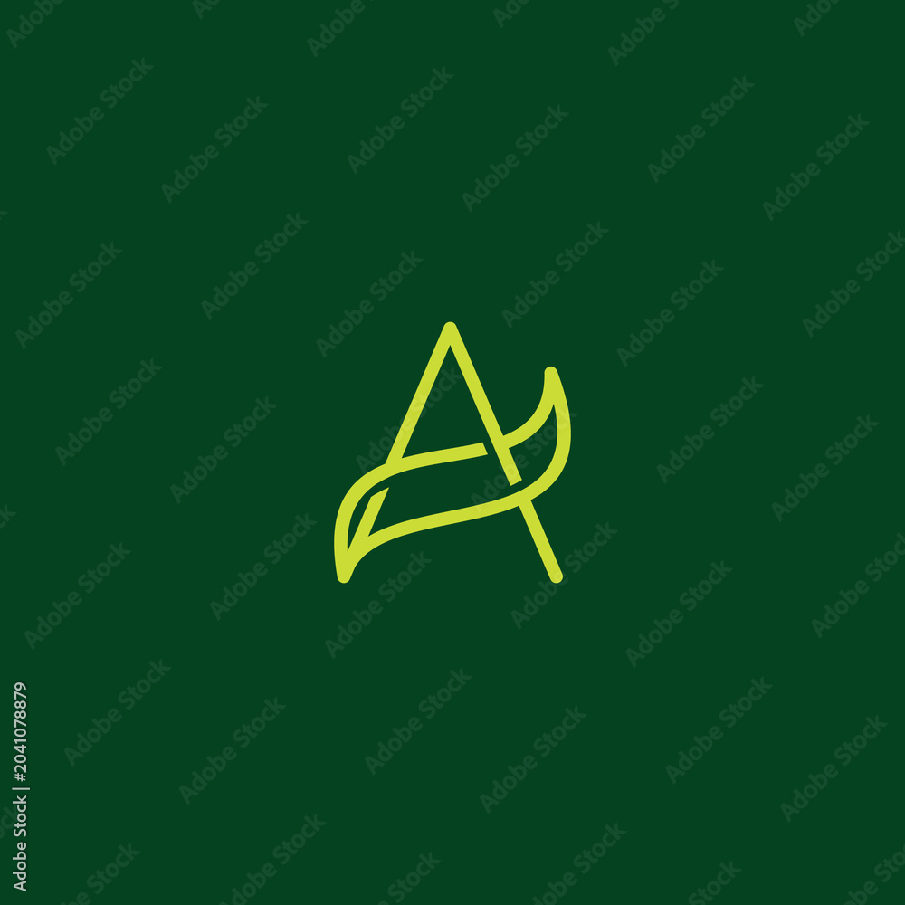 Obraz premium Letter A Leaf logo Design. Initial Letter A Icon