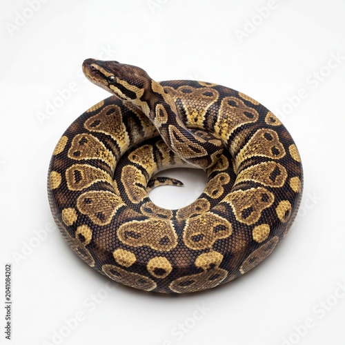 Tapety artystyczne Ball python snake curled up in a circle