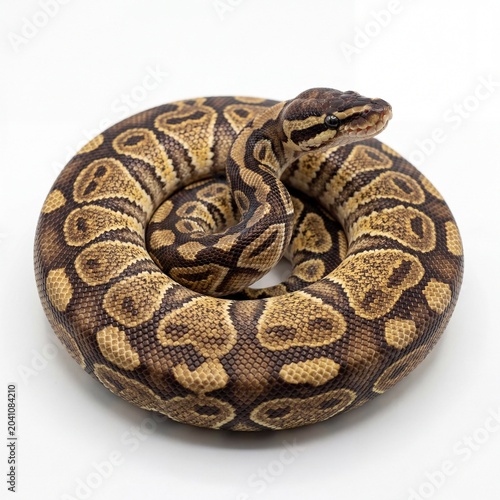 Obraz na płótnie Ball python snake curled up in a circle