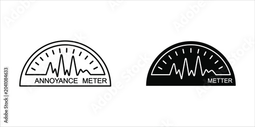 Schilderij op canvas Annoyance meter gauge with needle pointing high during conceptual stress illustr