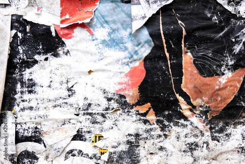 Old grunge torn collage posters and placard background