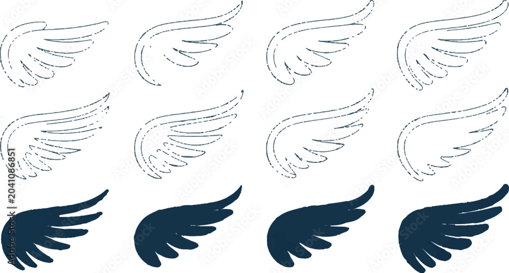 Fototapeta premium Wings spread wide in flight on a white background