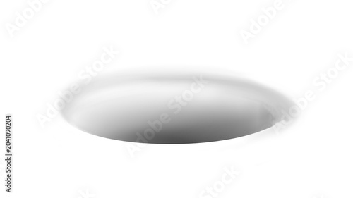 Mockup of a round hole with rounded edges. Transparent template. With a smoother chamfer transition. Png.