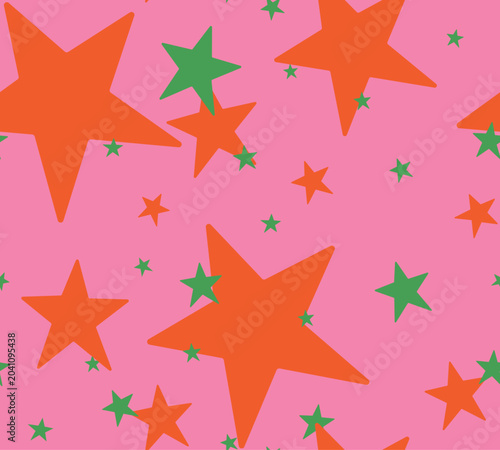 stars vector art seamless patterns, starry night wallpaper, purple background lilac universe
Seamless orange star pattern on pink background. Cute celestial vector for kids, nursery designs, wrapping 